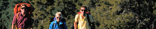 a photo of three hikers
